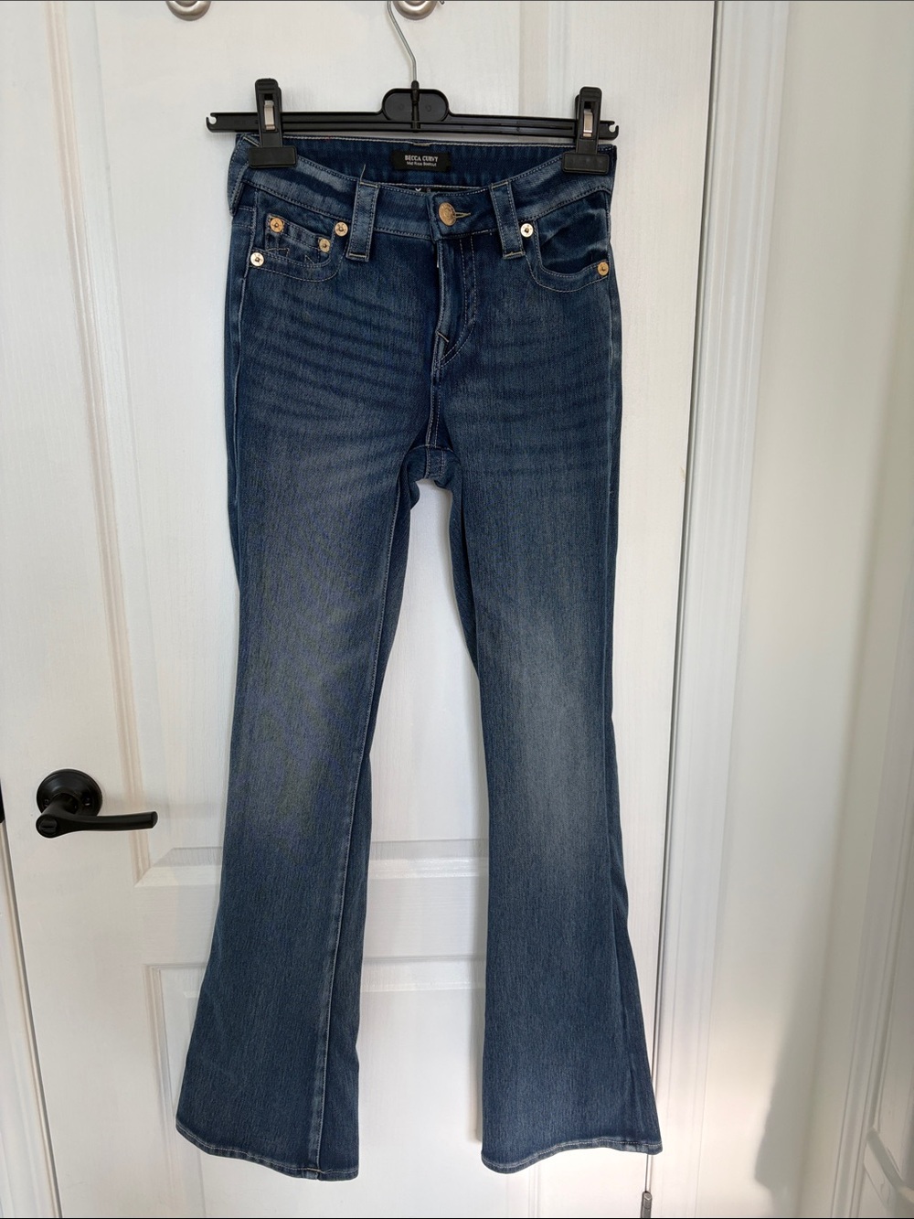 True Religion Dark Blue Flare Jeans for Women - Picture 3 of 4